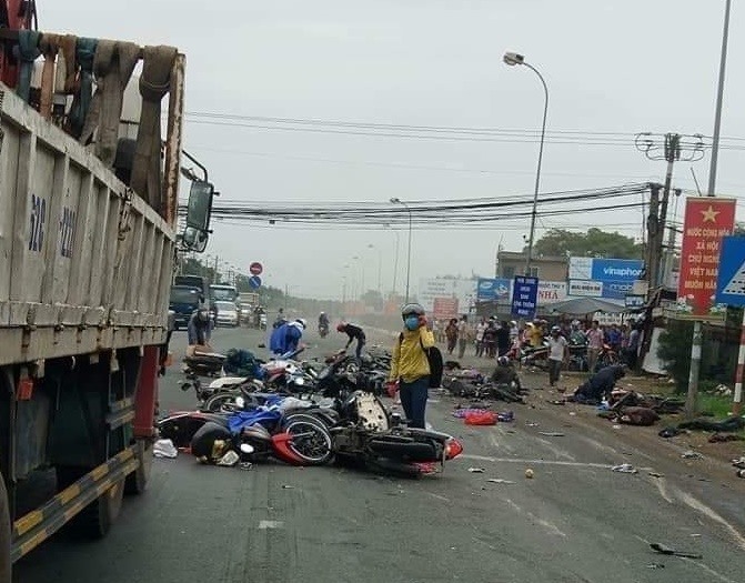 Hiện trường vụ tai nạn.