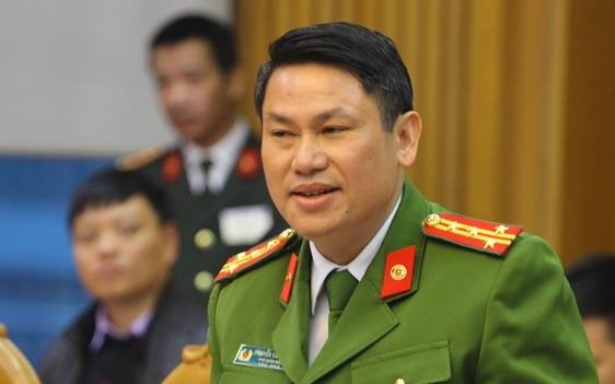 Đại tá Nguyễn Văn Viện, phó giám đốc Công an TP Hà Nội, thông tin về vụ bảo kê chợ Long Biên