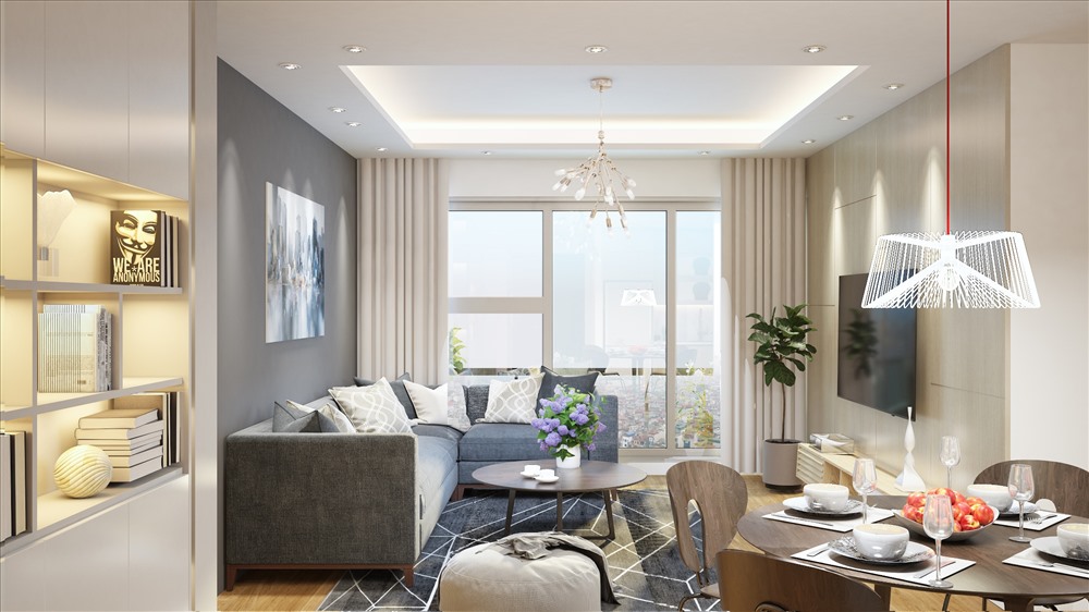 Các căn hộ The Terra – Hào Nam đều có tầm nhìn rộng thoáng, lấy được toàn bộ ánh sáng tự nhiên. Ảnh: Văn Phú