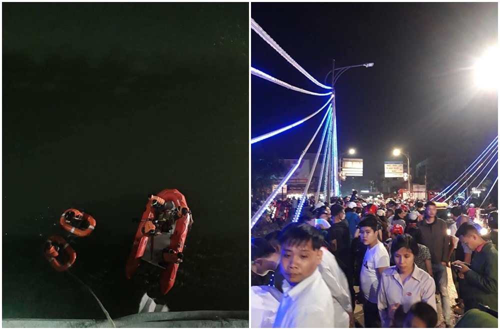 Đội cứu hội tích cực tìm kiếm thi thể nữ sinh nhảy cầu tự tử.