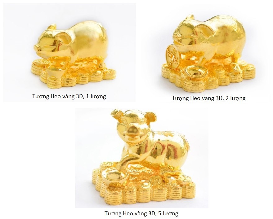 Tập đoàn SJC cho ra mắt tượng heo vàng linh vật 1-2-5 chỉ.