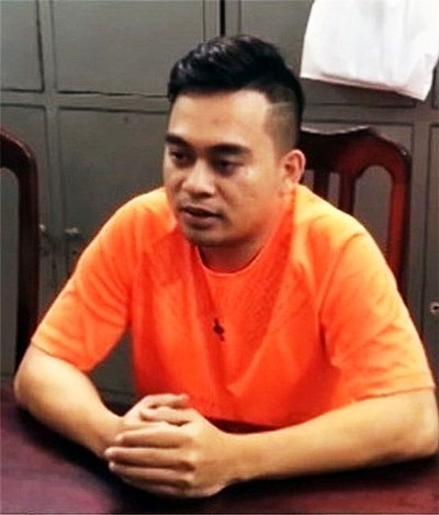 Nghi phạm Lê Đình Tùng trình diện cơ quan công an. Ảnh: giadinhvietnam.com.