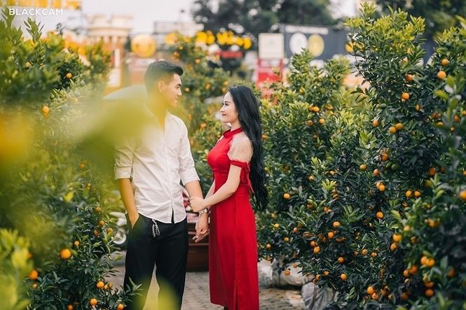 Cặp đôi thực hiện bộ ảnh đón Xuân.