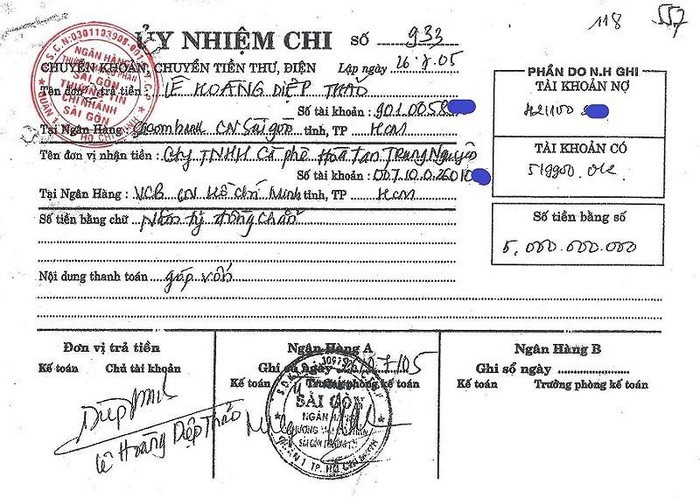 Các chứng cứ mà phía bà Thảo cung cấp