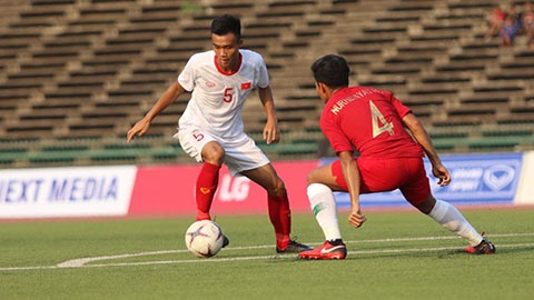 U22 Việt Nam thất bại cay đắng trước U22 Indonesia. Ảnh VFF