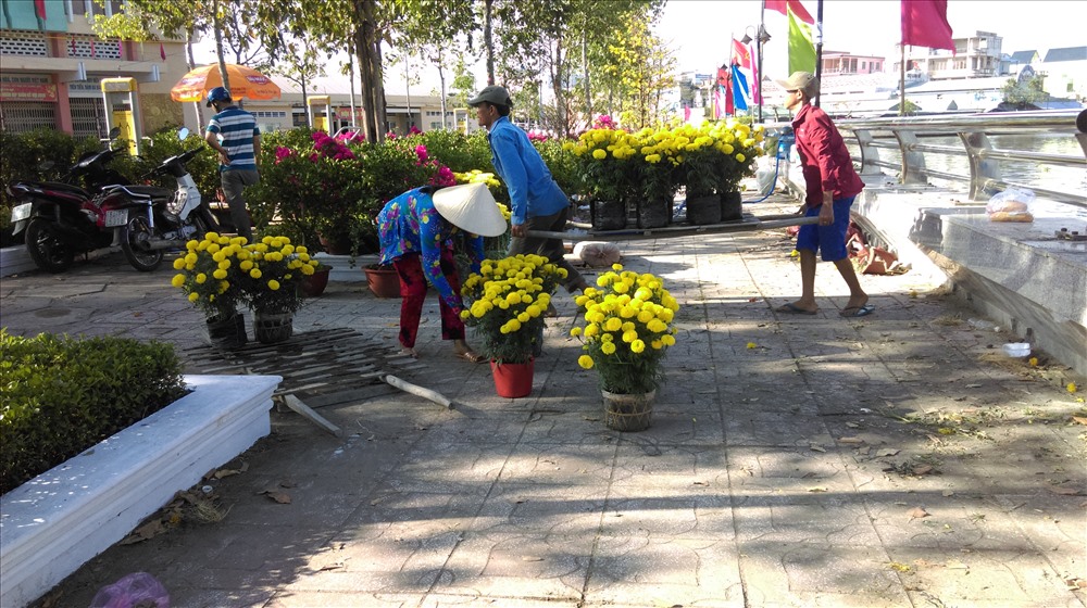 Do nhu cầu người mua tăng nên nhiều chủ vườn phải chở hoa liên tục ra chợ để bán. Ảnh: H.T