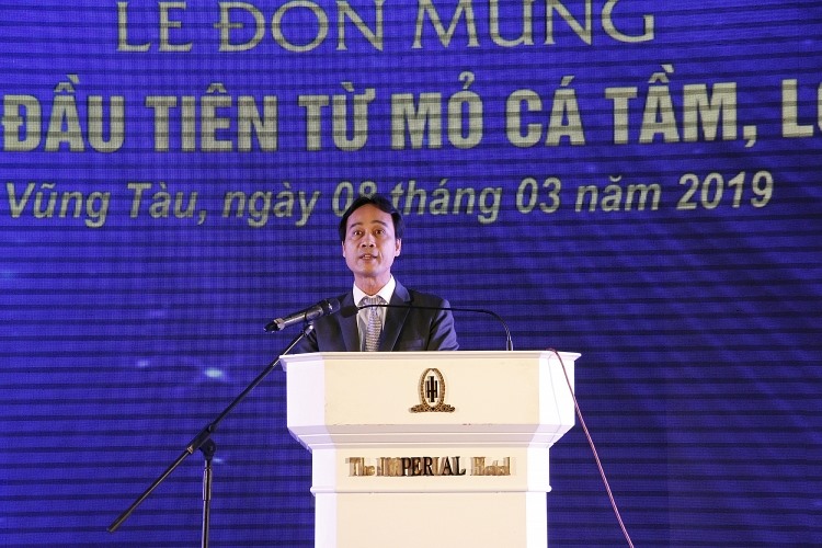 Tổng giám đốc Vietsovpetro Nguyễn Quỳnh Lâm phát biểu tại buổi lễ