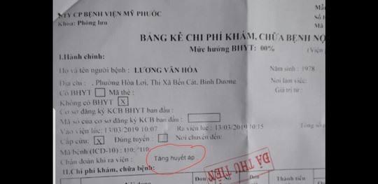 Hiện ông Hóa đã xuất viện về nhà nghỉ ngơi sau khi được điều trị chứng tăng huyết áp