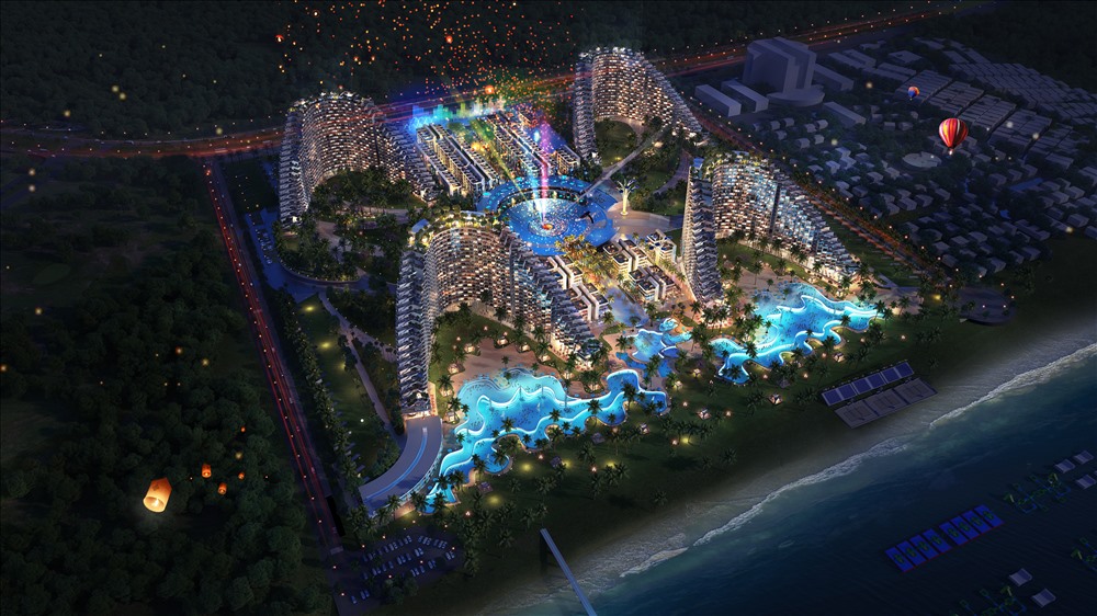 Phối cảnh toàn cảnh dự án The Arena về đêm.