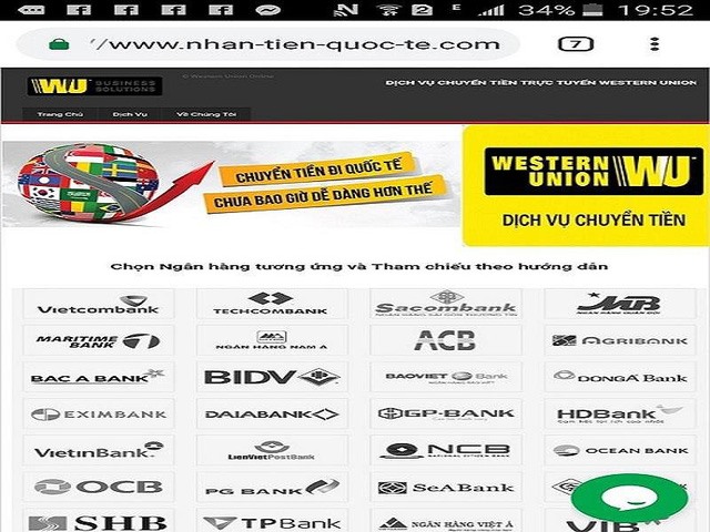 Giao diện trang web giả mạo mà anh Lộc đã truy nhập