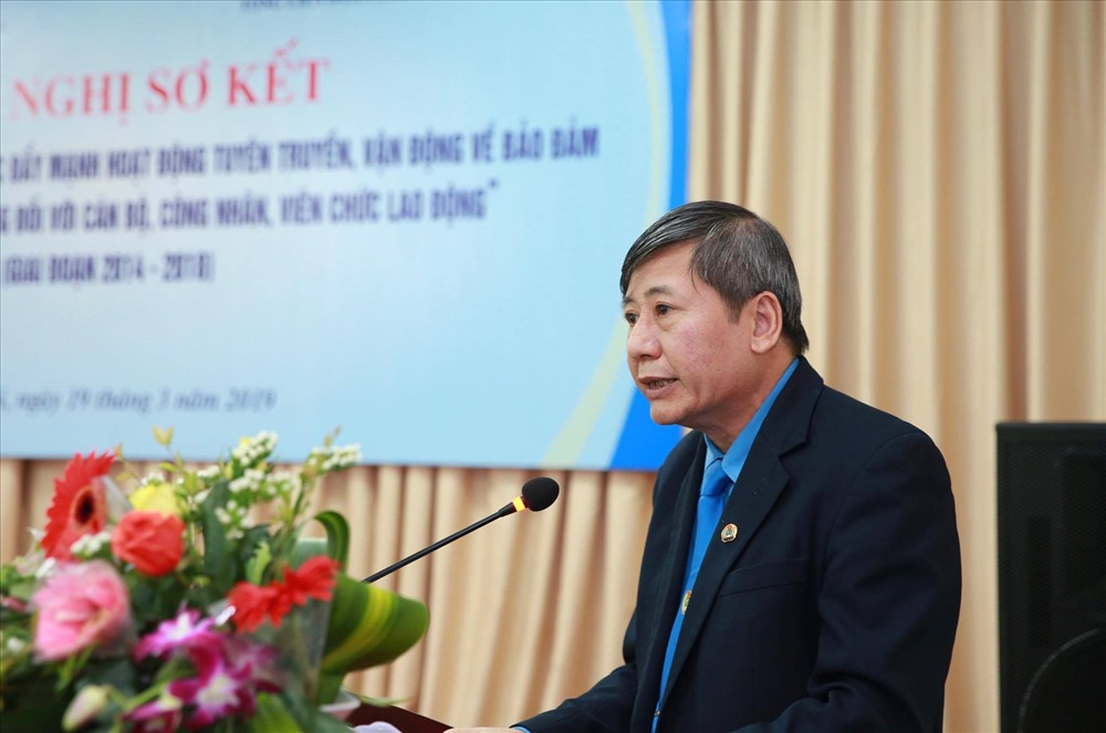Phó Chủ tịch Thường trực Tổng LĐLĐVN phát biểu tại hội nghị. Ảnh: Hải Nguyễn