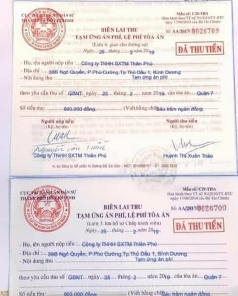 Án phí đã nộp