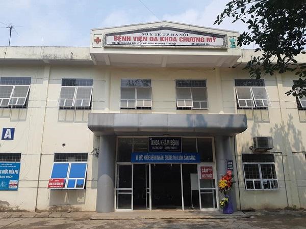 BVĐK huyện Chương Mỹ nơi xảy ra vụ việc. Ảnh: suckhoedoisong.vn.