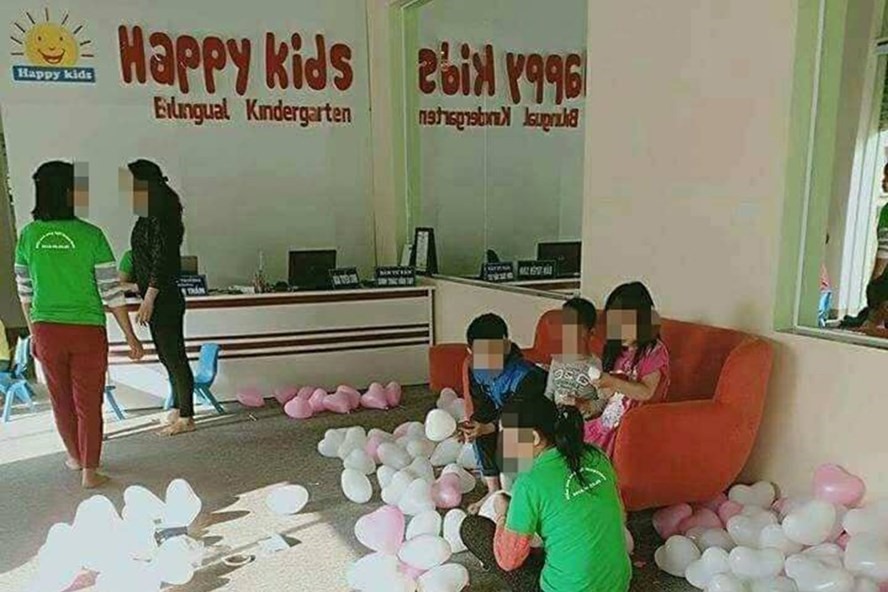 Cơ sở giáo dục mầm non Happy Kids, nơi xảy ra vụ việc.