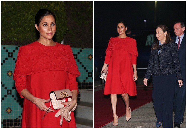Công nương Meghan đang mang bầu tại tháng thứ 8, hai vợ chồng hoàng tử có mặt tại Ma - rốc để thực hiện chuyến thăm hữu nghị tại đây.