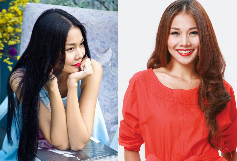 Thanh Hằng với hai màu tóc khác nhau, siêu mẫu gắn với vẻ đẹp đậm chất Á Đông.