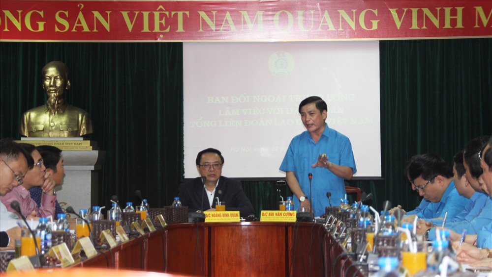 Đồng chí Bùi Văn Cường phát biểu tại hội nghị. Ảnh: H.A