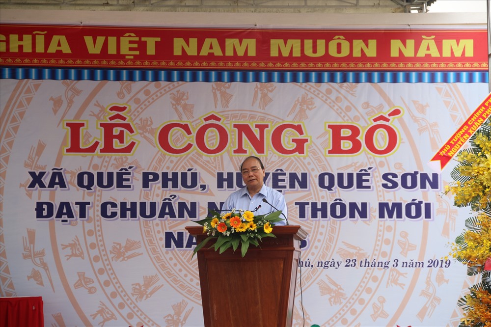 Đồng chí Nguyễn Xuân Phúc - Ủy viên Bộ Chính trị, Thủ tướng Chính phủ - phát biểu tại buổi lễ. Ảnh: Đ.V
