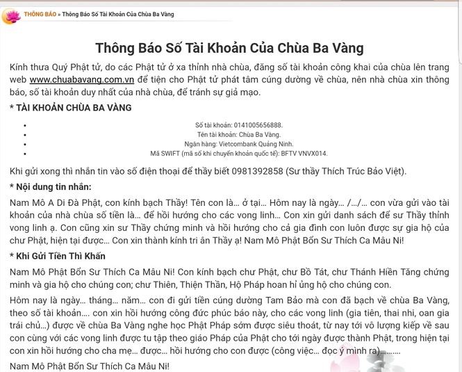 Số tài khoản Vietcombak