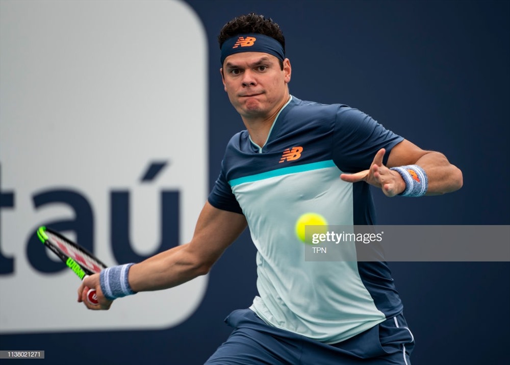 Milos Raonic sớm rời giải. Ảnh: Getty.