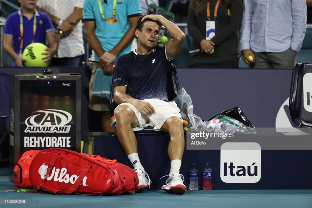 Lão tướng David Ferer chia tay Miami sau vòng 3 bởi tài năng trẻ Frances Tiafoe. Ảnh: Getty.