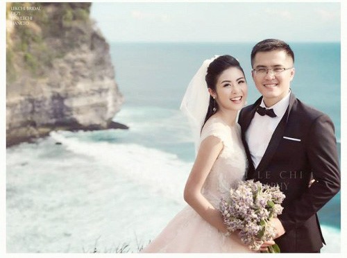 Ảnh cưới của được cho là của Hoa hậu và bạn trai bị “rò rỉ” năm 2017. Nguồn Zing.