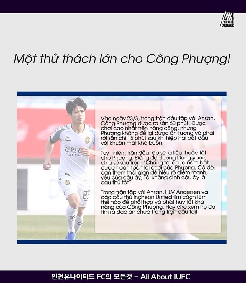 CĐV Incheon United đặt niềm tin vào Công Phượng. Ảnh IUFC