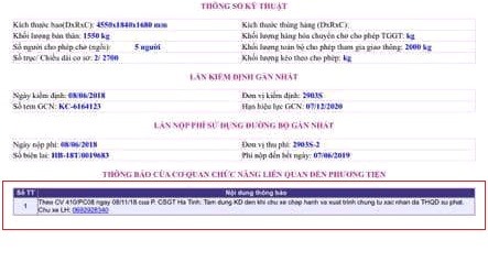 Xe không bị phạt nguội.