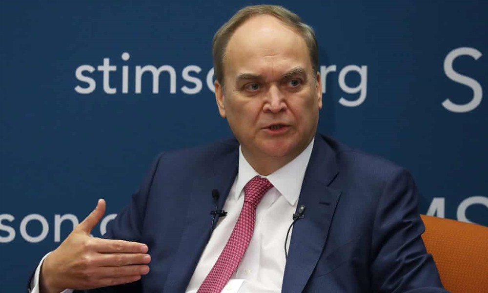 Đại sứ Nga Anatoly Antonov phát biểu về quan hệ Nga-Mỹ ở Washington ngày 4.3. Ảnh: Getty Images