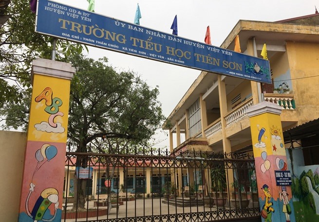 Trường Tiểu học Tiên Sơn, huyện Việt Yên, Bắc Giang - nơi xảy ra sự việc. Ảnh: Q.Q.