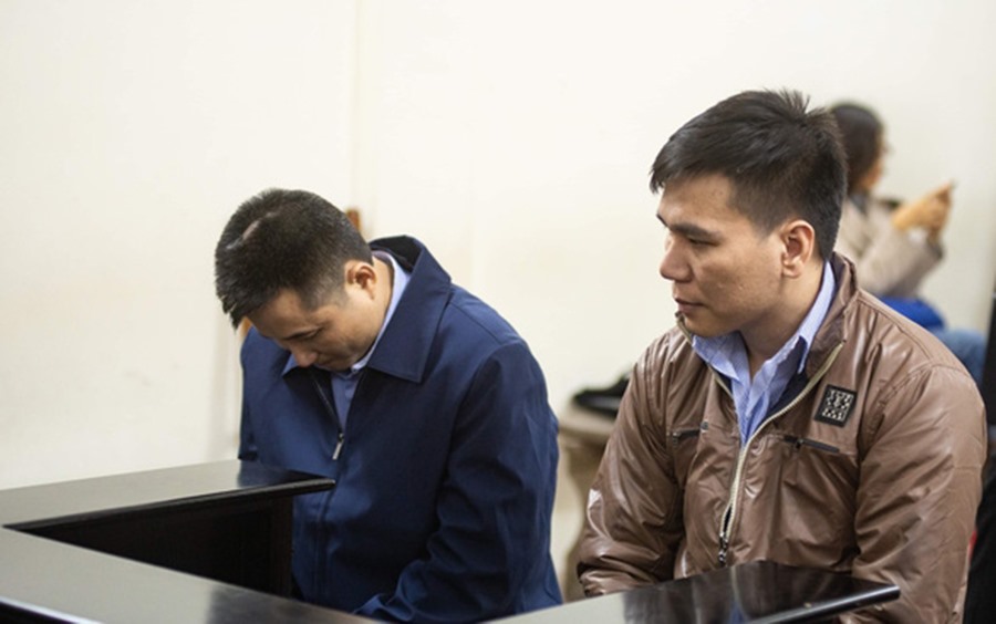 Các bị cáo tại phiên toà.