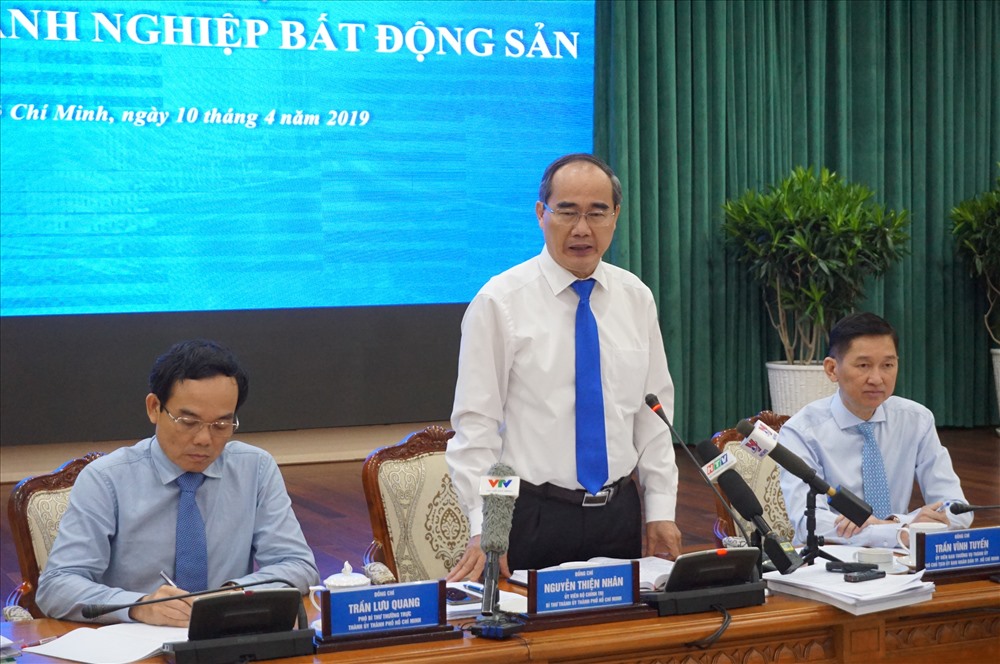 Bí thư Thành ủy TPHCM Nguyễn Thiện Nhân phát biểu chỉ đạo