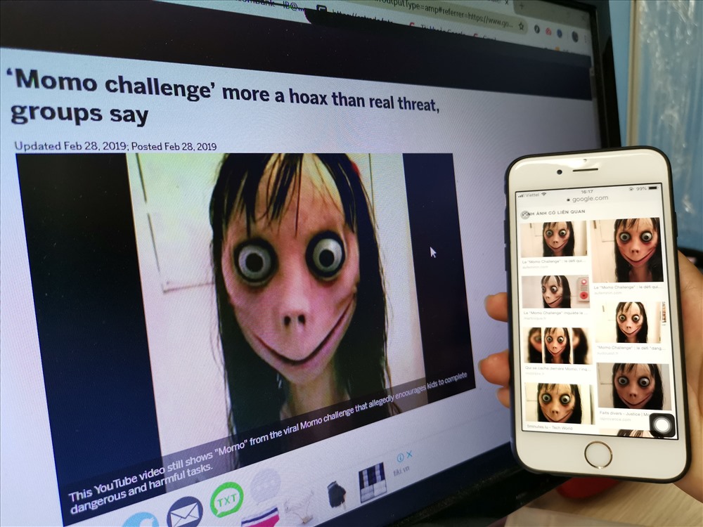 Dư luận đã phản ứng đầy cảnh tỉnh về nội dung game “hướng dẫn tự sát” Momo Challenge quay trở lại trên YouTube. Ảnh: P.K