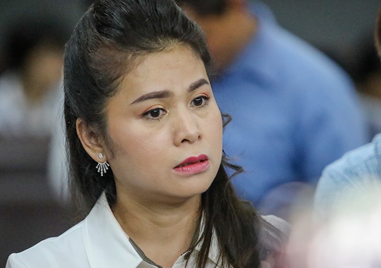 Bà Thảo tại phiên xử ly hôn.
