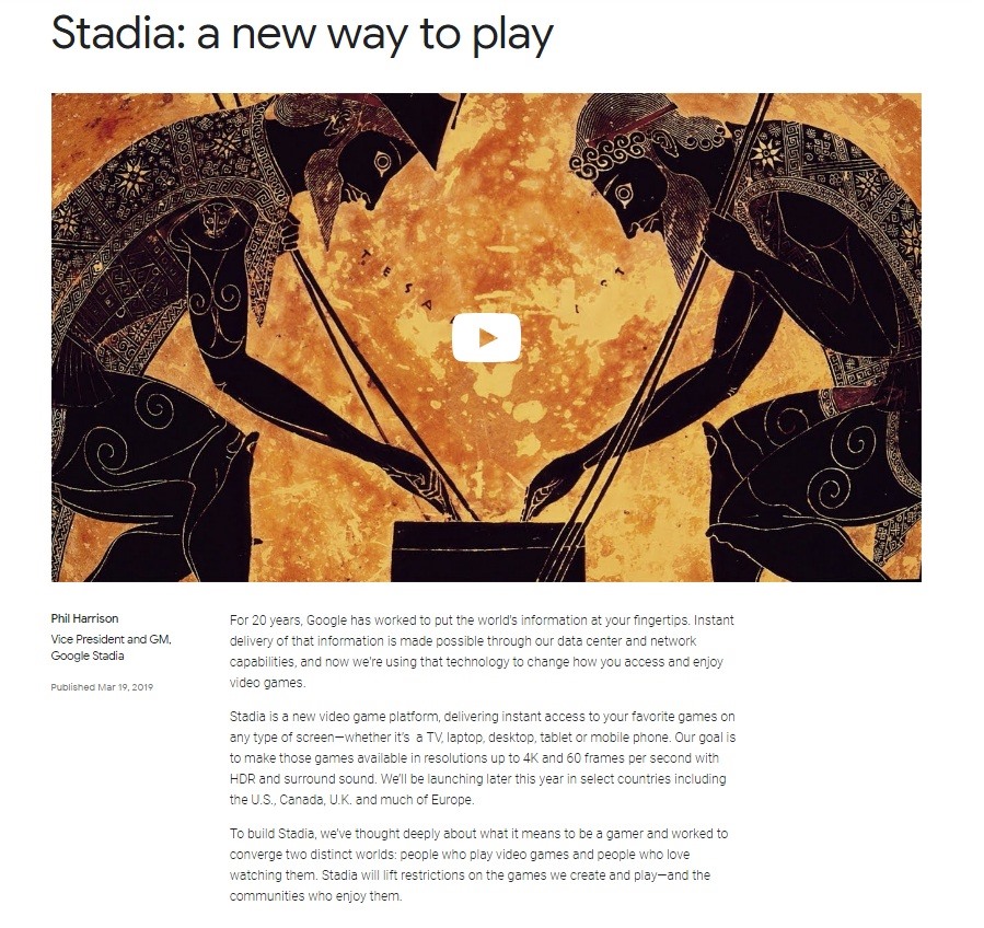 Chia sẻ về Google Stadia của