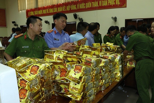 Kiểm đếm ma túy thu giữ