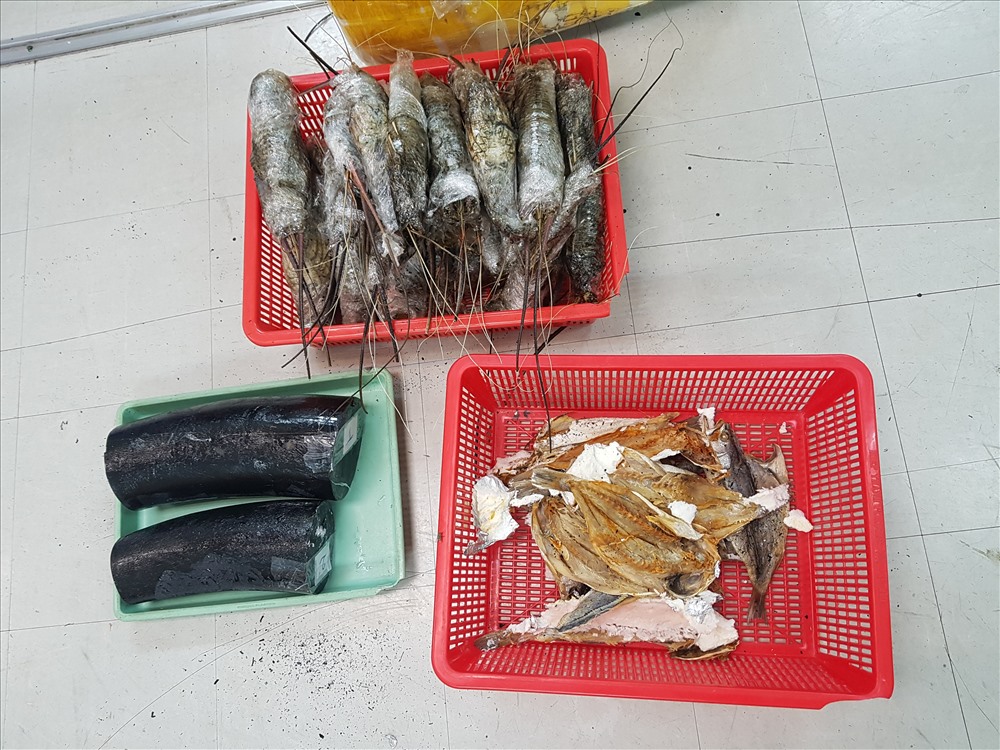 Số ngà voi bị lực lượng chức năng thu giữ.