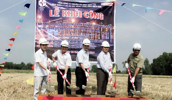 Lễ khởi công dự án trạm biến áp 500 kV Đức Hòa. Ảnh tư liệu.