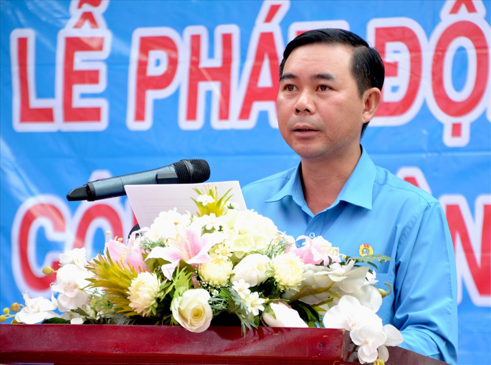 Ông Phan Xuân Trí phát biểu khai mạc lễ phát động. Ảnh: Lục Tùng