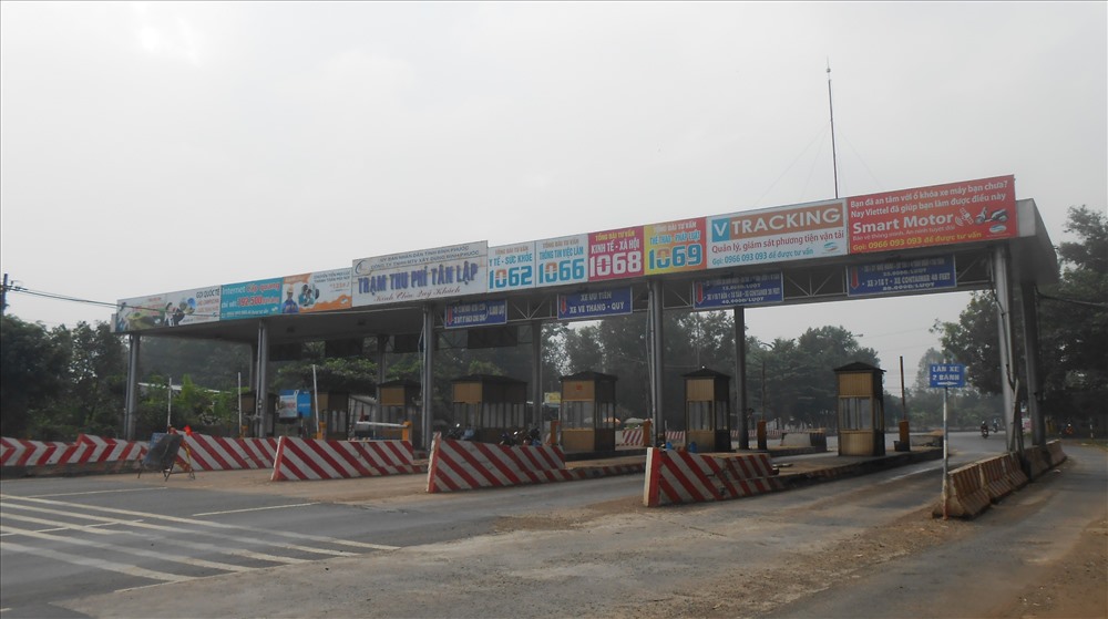 Trạm thu phí Tân Lập, tỉnh Bình Phước thuộc đường ĐT 741. Ảnh: C.H