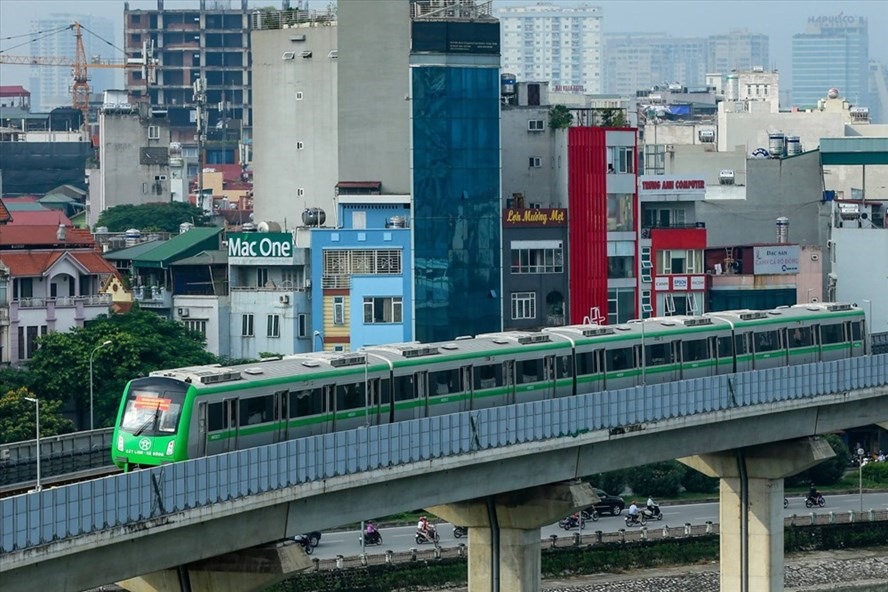 Tàu điện tuyến Cát Linh - Hà Đông chạy thử liên động ngày 20.9.2018. Ảnh: Hải Nguyễn. 