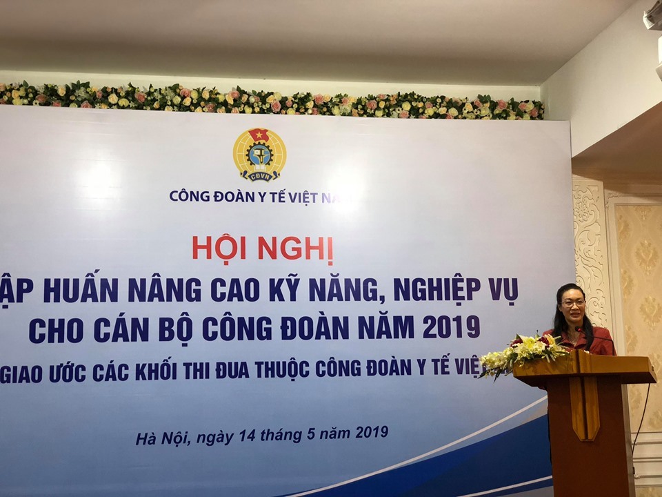 PGS. TS Phạm Thanh Bình, Chủ tịch CĐ Y tế Việt Nam phát biểu tại hội nghị.