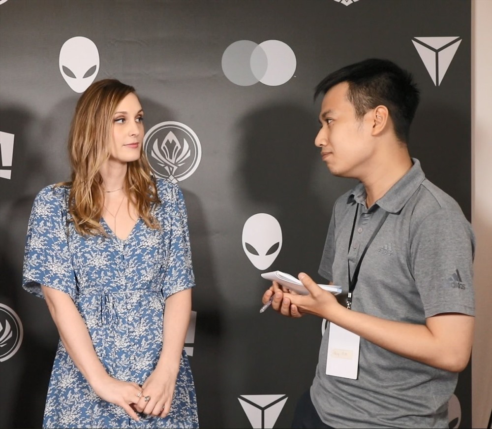 Sjokz và PV Lao Động tại MSI 2019. Ảnh: V.H.