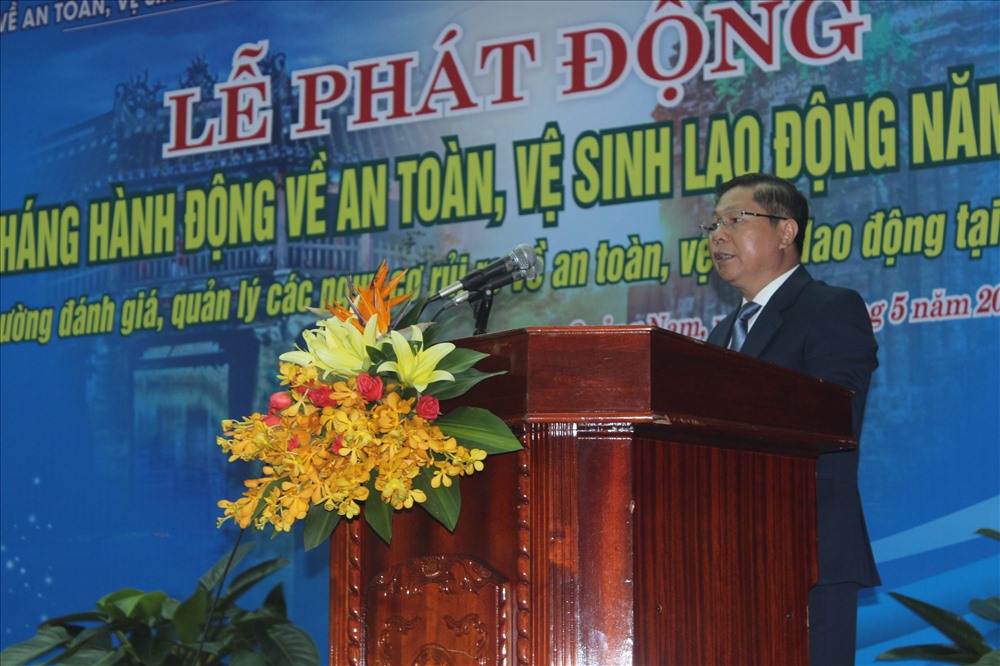 Ông Lê Tấn Dũng - Thứ trưởng Bộ LĐ-TB&XH - phát biểu tại buổi lễ. Ảnh: Đ.V
