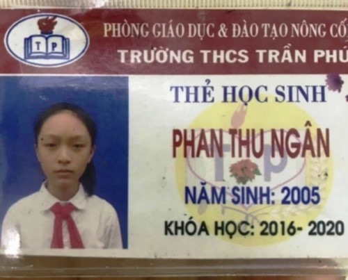 Thẻ học sinh của cháu Ngân.