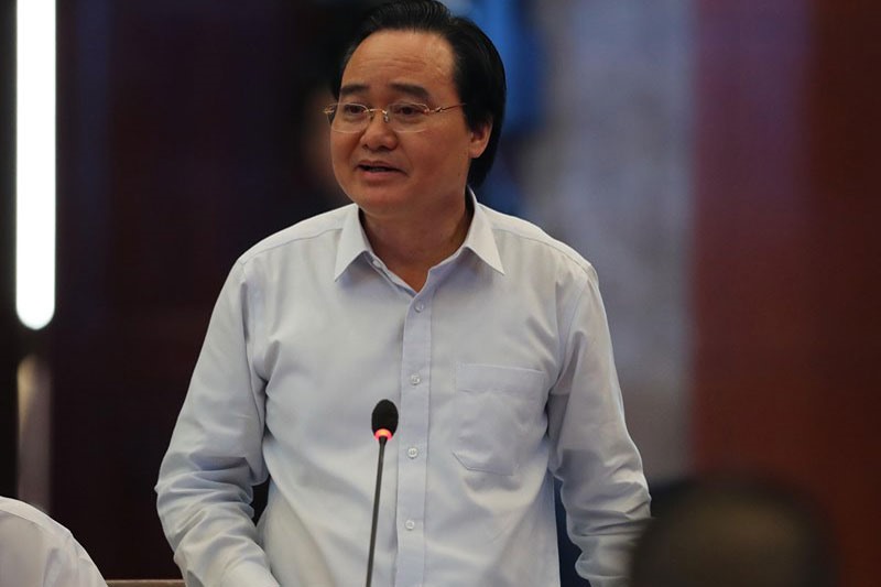 Bộ trưởng Bộ GDĐT Phùng Ngọc Nhạ phát biểu. Ảnh: Sơn Tùng