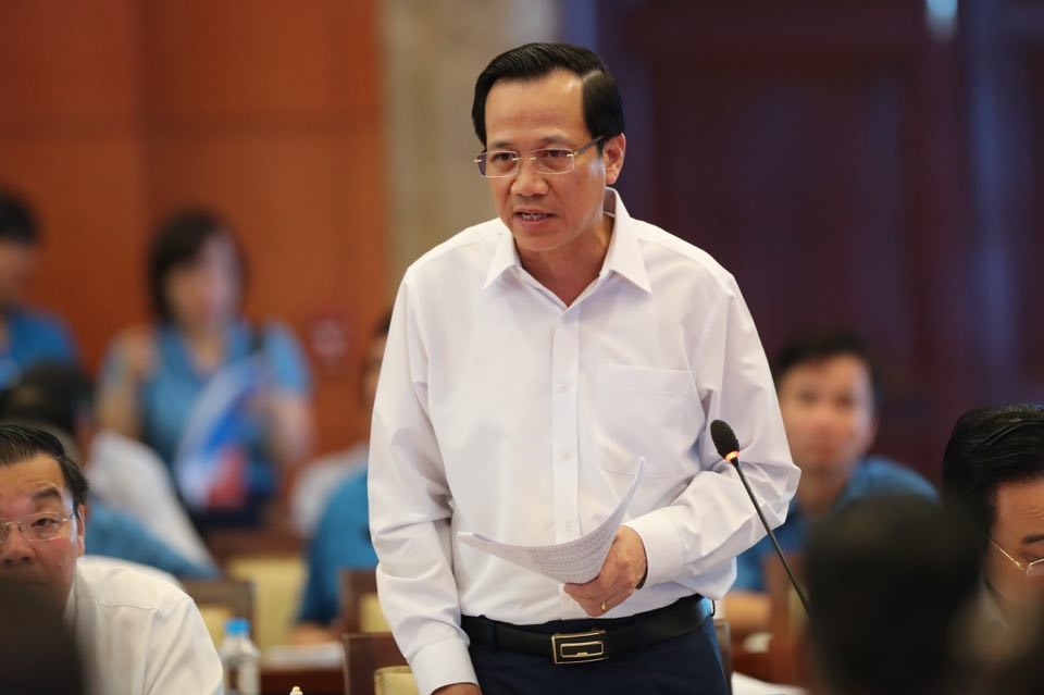 Bộ trưởng Bộ LĐTBXH Đào Ngọc Dung phát biểu. Ảnh: Sơn Tùng