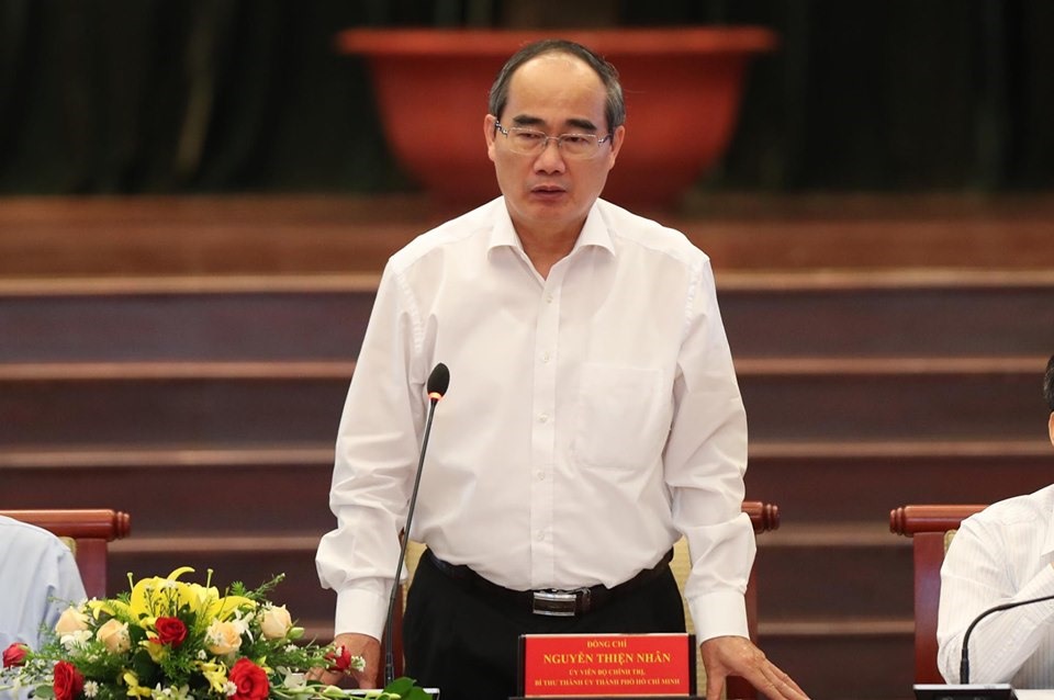 Bí thư Thành ủy TPHCM Nguyễn Thiện Nhân phát biểu. Ảnh: Sơn Tùng