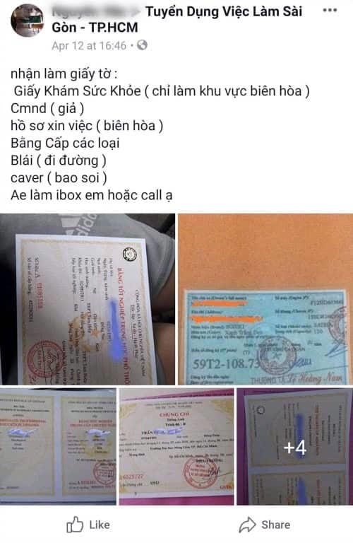 Ngoài giấy khám sức khỏe, các loại bằng cấp chứng chỉ khác cũng được rao bán công khai.
