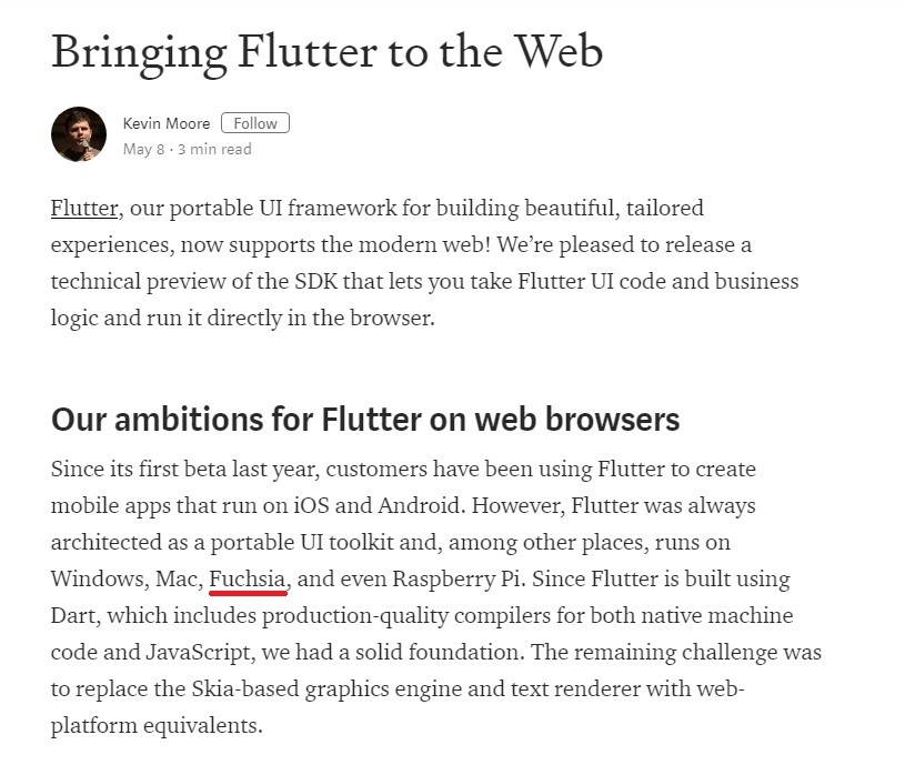 Chia sẻ của Kevin Moore - Quản lý sản phẩm Google hoạt động trên các công nghệ web của Dart và Flutter.